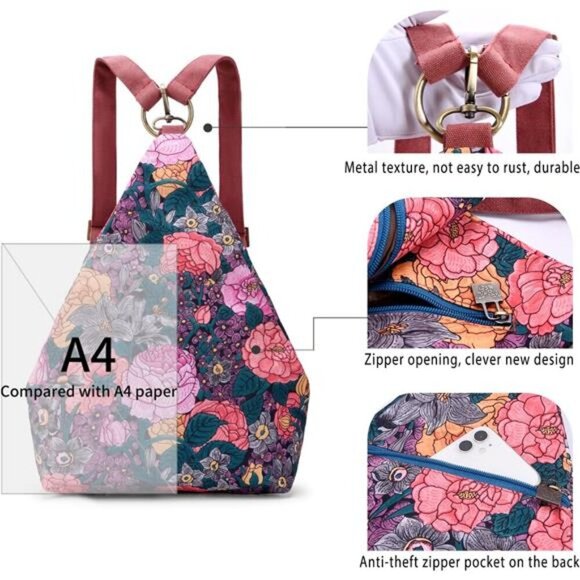 Black Butterfly Premium Backpack for Women, Bohemia Style Fashion Casual Daypack main image 5